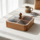 Wooden Four-Section Serving Platter with Acrylic Lid Small